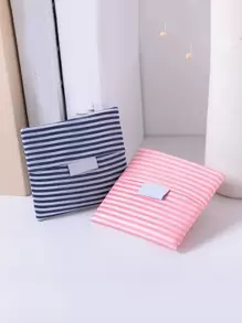 1pc Sanitary Pads Storage Bag Portable Pouch Large Capacity,Minimalist style, Waterproof Fabric For Panty Liners, and Tampons,Random Color - Multicolor - View 4