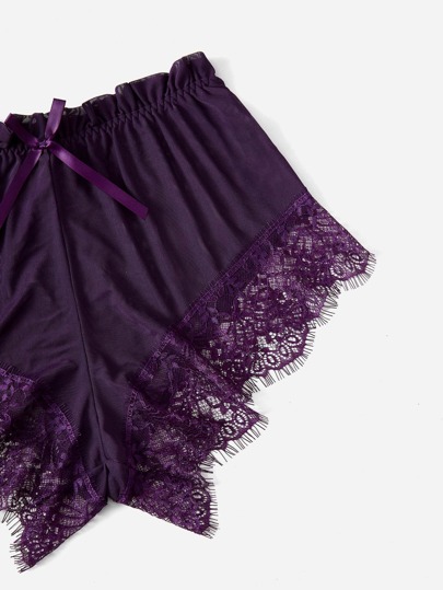 3pack Contrast Kanten Mesh Lingerie Set Robe Belt view 5