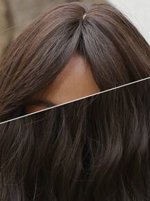 Red Natural Long Curly Wig With Bangs 28 Inch Body Wavy Heat Resistant Synthetic Wigs For Women Christmas Wigs Daily Party Use - Brown - View 7