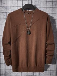 Manfinity VCAY Hombres Jersey unicolor de hombros caídos sin camisa - Café integral - Ver 1