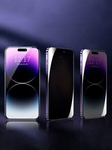 2 片螢幕隱私保護膜和 2 片鏡頭保護膜相容於 iPhone，私人螢幕保護貼相容 iPhone15/15Plus/15Pro/15Promax - 黑色 - 查看 2