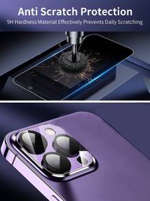 2 片螢幕隱私保護膜和 2 片鏡頭保護膜相容於 iPhone，私人螢幕保護貼相容 iPhone15/15Plus/15Pro/15Promax - 黑色 - 查看 5