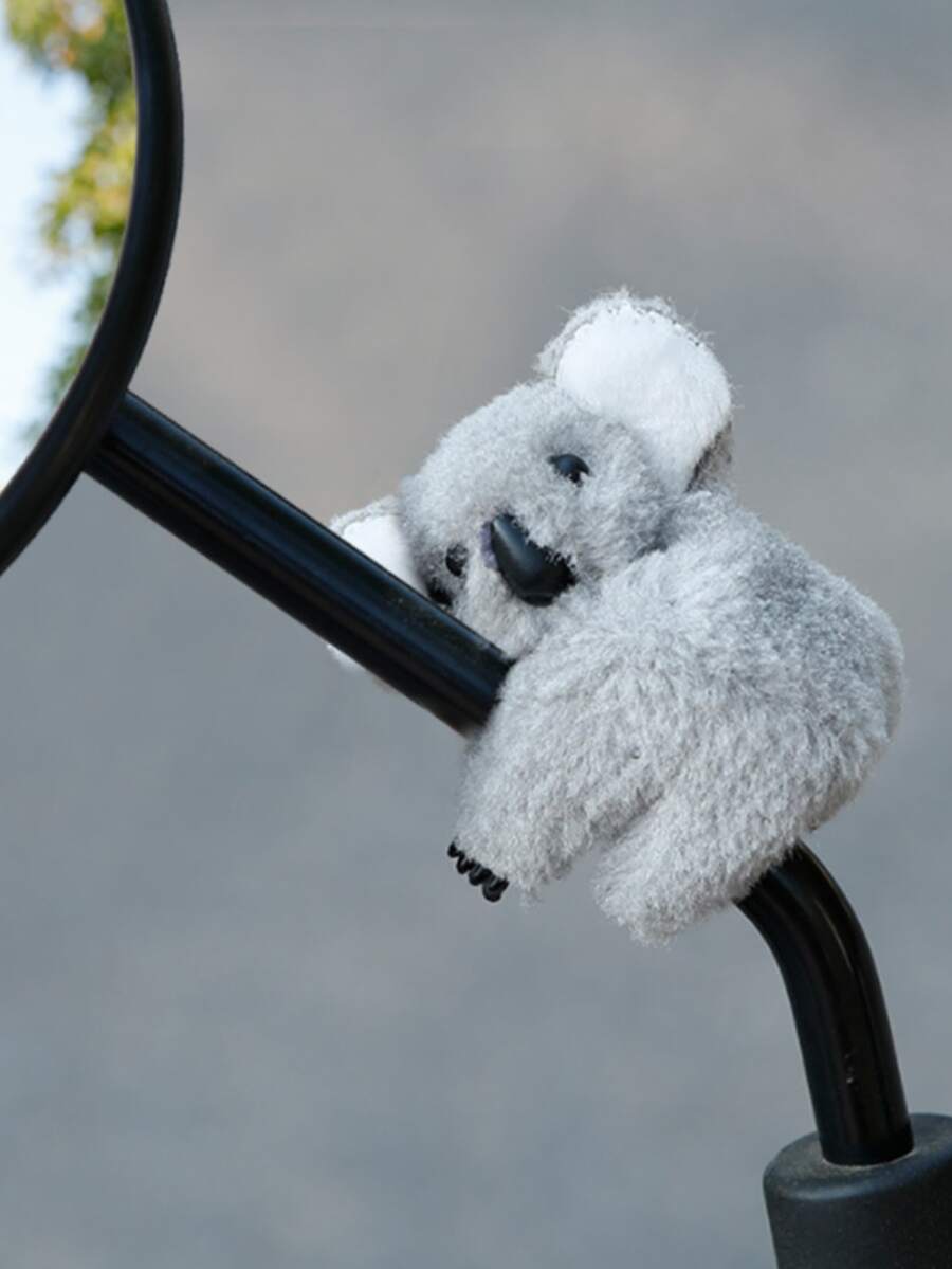 Plush Koala Design Motorcycle Rearview Mirror Ornament - Grey - View 1