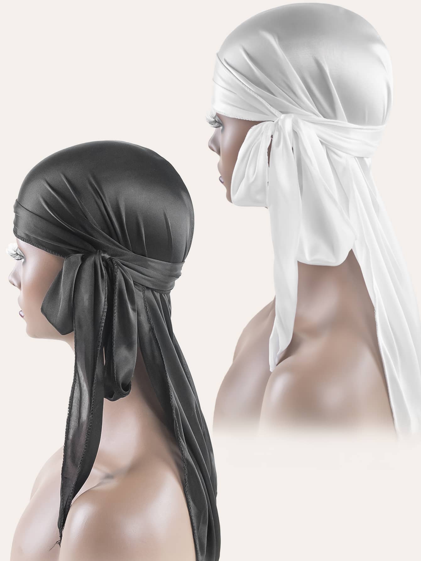 2pcs Minimalist Solid Durag - Multicolor - View 1