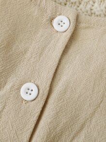 嬰兒網眼刺繡荷葉邊連體衣