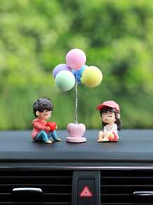 3pcs Figure & Balloon Design Car Ornament
