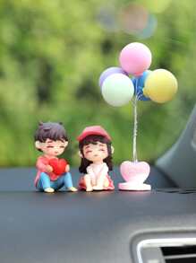 3pcs Figure & Balloon Design Car Ornament