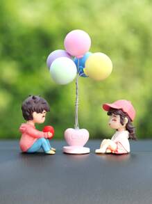 3pcs Figure & Balloon Design Car Ornament