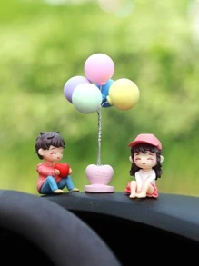3pcs Figure & Balloon Design Car Ornament