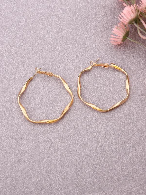Twist Design Hoop Earrings SHEIN USA