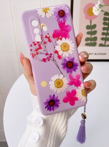 Floral Print Phone Case With Tassel - Multicolor - View 1
