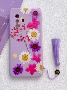 Floral Print Phone Case With Tassel - Multicolor - View 5