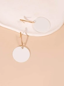 圓形耳墜 - 白色 - 查看 2