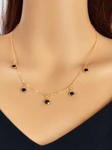 Vòng cổ quyến rũ rhinestone - Vàng - Xem 1