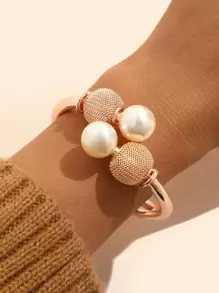 Đồ trang trí Ngọc Trai giả Vòng tay - Hoa hồng vàng - Xem 1