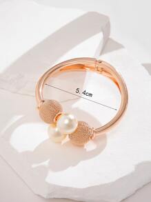 Đồ trang trí Ngọc Trai giả Vòng tay - Hoa hồng vàng - Xem 4