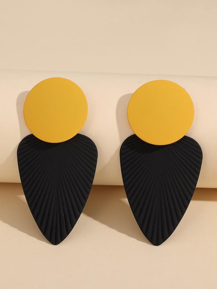Textured Geometric Drop Earrings