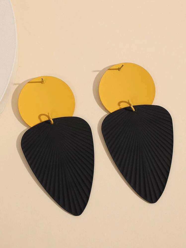 Textured Geometric Drop Earrings