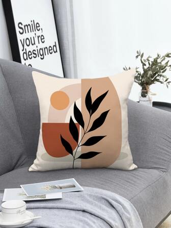 樹葉印花靠墊套不附帶墊芯