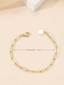 Lock Decor Chain Bracelet - Yellow Gold - View 8