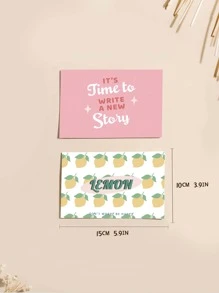 15 piezas Tarjeta postal con estampado de slogan con 1 pieza Pegatina - Multicolor - Ver 4