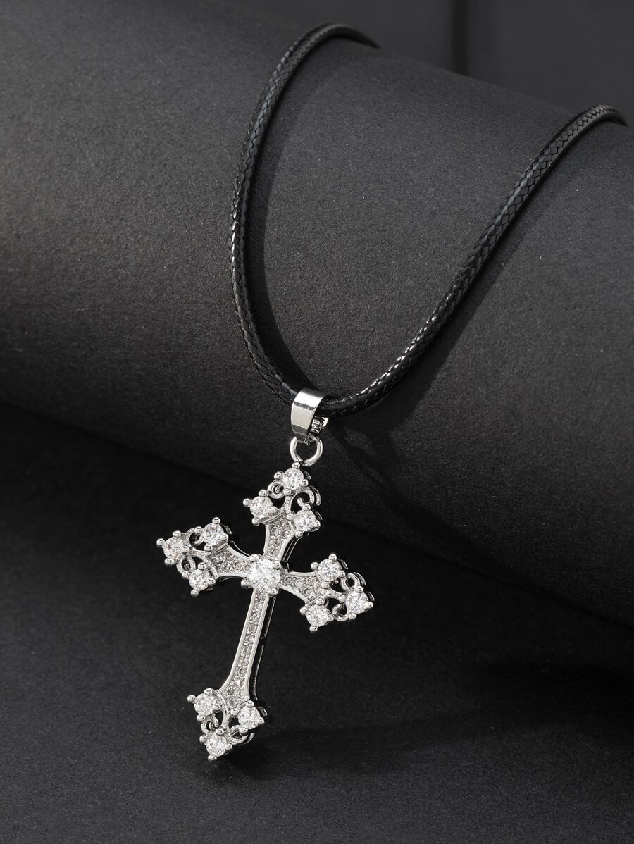 1PC Đá Cubic Zirconia Chéo Vòng Cổ Trang Sức Đồng - Nhiều màu - Xem 1