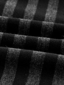 ROMWE Grunge Punk 條紋圖案短款T恤 - 深灰色 - 查看 4