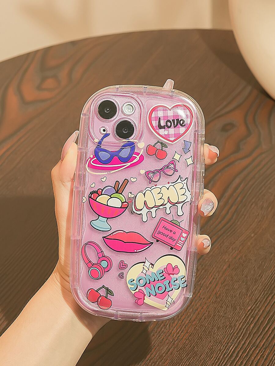 Vỏ điện thoại Cherry và Letters - Nhiều màu - Xem 1