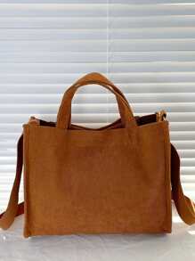 Túi Xách tay Nữ Lá thư Có thể điều chỉnh được Đôi tay cầm Đúng mốt - màu nâu - Xem 4