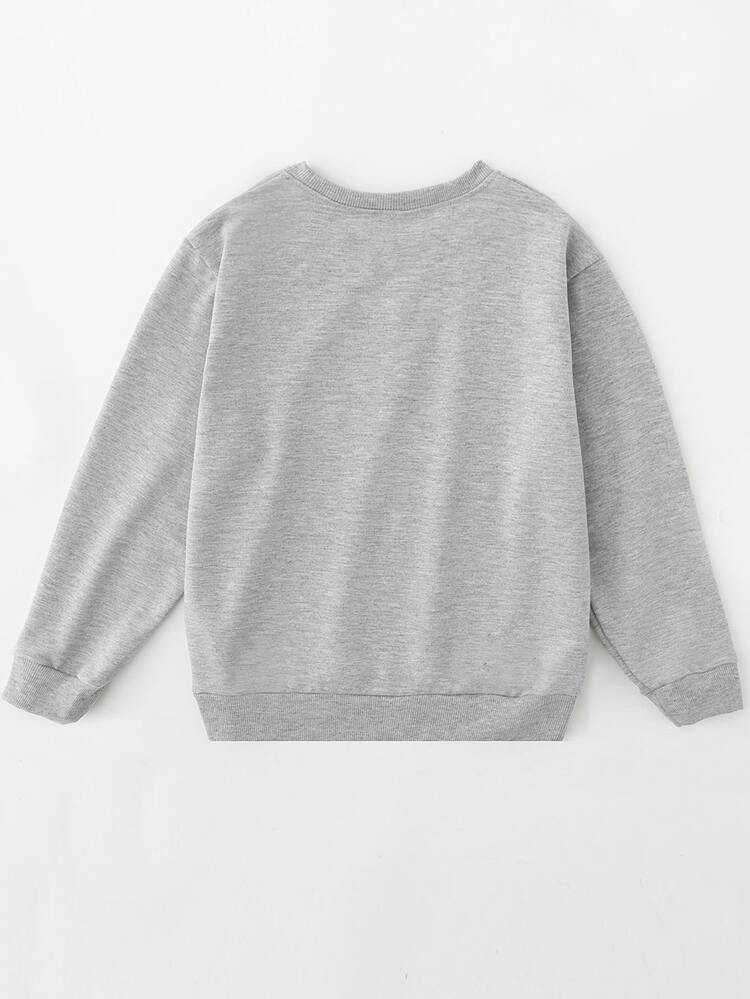 Letter & Leopard Graphic Sweatshirt Pullover Fall Sweatshirt