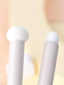 2入組遮瑕膏祛痘印黑眼圈海綿蘑菇頭暈化妝刷刷子 - 紫色 - 查看 3