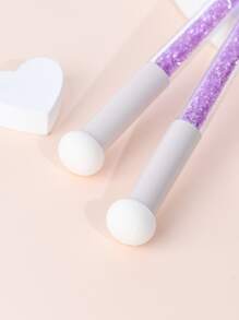 2入組遮瑕膏祛痘印黑眼圈海綿蘑菇頭暈化妝刷刷子 - 紫色 - 查看 4