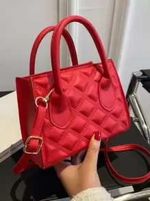 Mini Crocodile Pattern Plaid Handbag
