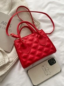Mini Crocodile Pattern Plaid Handbag