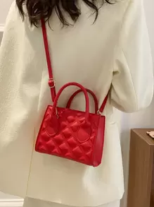 Mini Crocodile Pattern Plaid Handbag