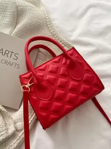 Mini Crocodile Pattern Plaid Handbag
