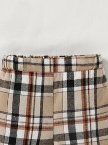 男嬰系帶補丁貼上衣和格紋長褲 - 彩色 - 查看 4