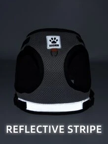 1pc Cartoon Paw Print Pet Harness - Black - View 6