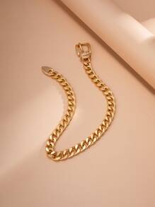 Minimalist Chain Necklace - Yellow Gold - View 4