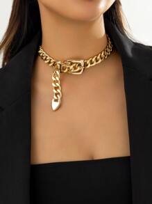 Minimalist Chain Necklace - Yellow Gold - View 6
