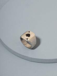 Nhẫn trang trí bài nam - Màu Bạc Cổ - Xem 2