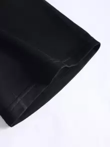 Manfinity Men Slogan & Scenery Print Drop Shoulder Tee - Black - View 4