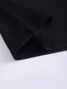 Manfinity Men Slogan & Scenery Print Drop Shoulder Tee - Black - View 3