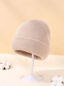 3pcs Toddler Kids Solid Knit Cuff Beanie - Multicolor - View 3