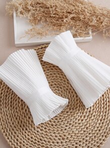 2 piezas con diseño de perla artificial falso puño - Blanco - Ver 2