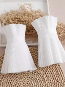 2 piezas con diseño de perla artificial falso puño - Blanco - Ver 5