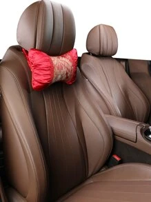2pcs Flower Pattern Car Neck Pillow - Red - View 1