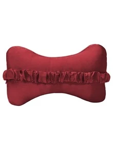 2pcs Flower Pattern Car Neck Pillow - Red - View 2