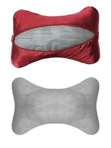 2pcs Flower Pattern Car Neck Pillow - Red - View 4