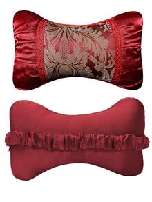 2pcs Flower Pattern Car Neck Pillow - Red - View 5